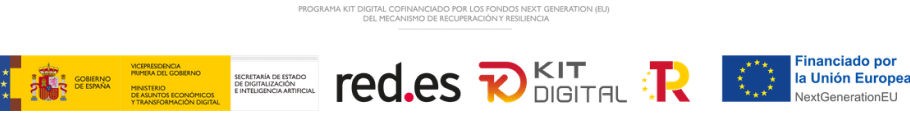 Logos de Gobierno de España, financiación de la unión y organismos relacionados con el Kit Digital